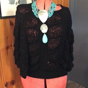 Beautiful Loose Knit Dolman Sleeve Top Sz L